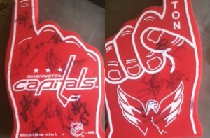 my foam finger, complete with Caps autographs
