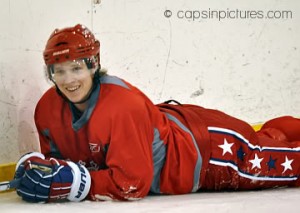 Nicklas Backstrom is happy at practice