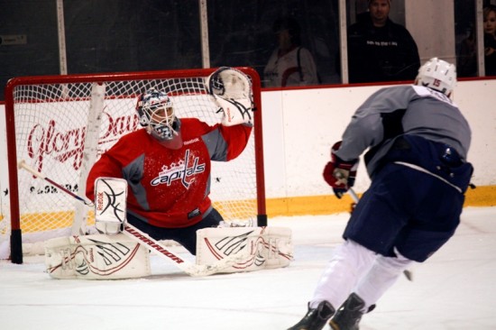 Braden Holtby and Jeff Halpern Braden Holtby and Jeff Halpern