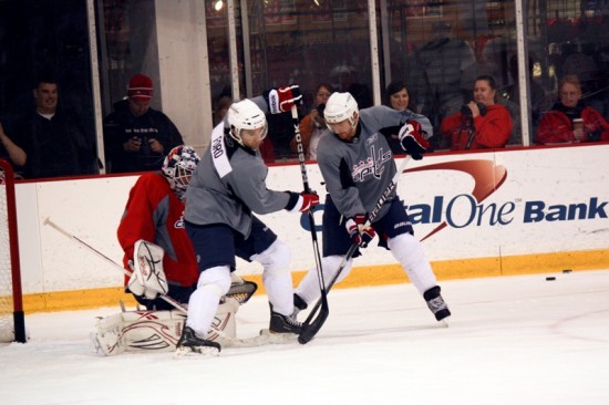Braden Holtby, Mathew Ford and Jeff Halpern Braden Holtby, Mathew Ford and Jeff Halpern