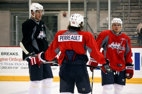IMG_7026 Jeff Schultz, Mathieu Perreault and Chris Bourque